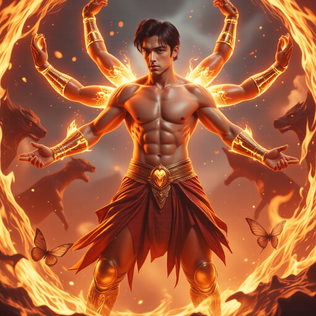 AI Anime version of 'God of Fire Descends and Wars Against Demons' | The God of Fire descends to fight the devil image