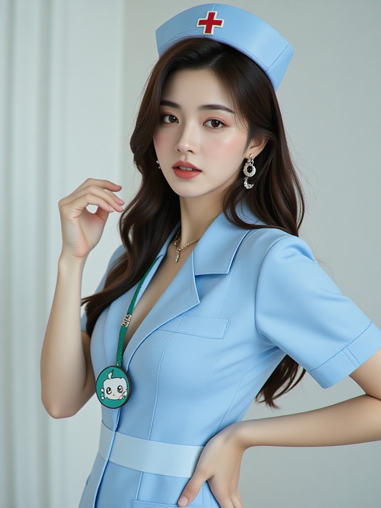 Blue nurse outfit image