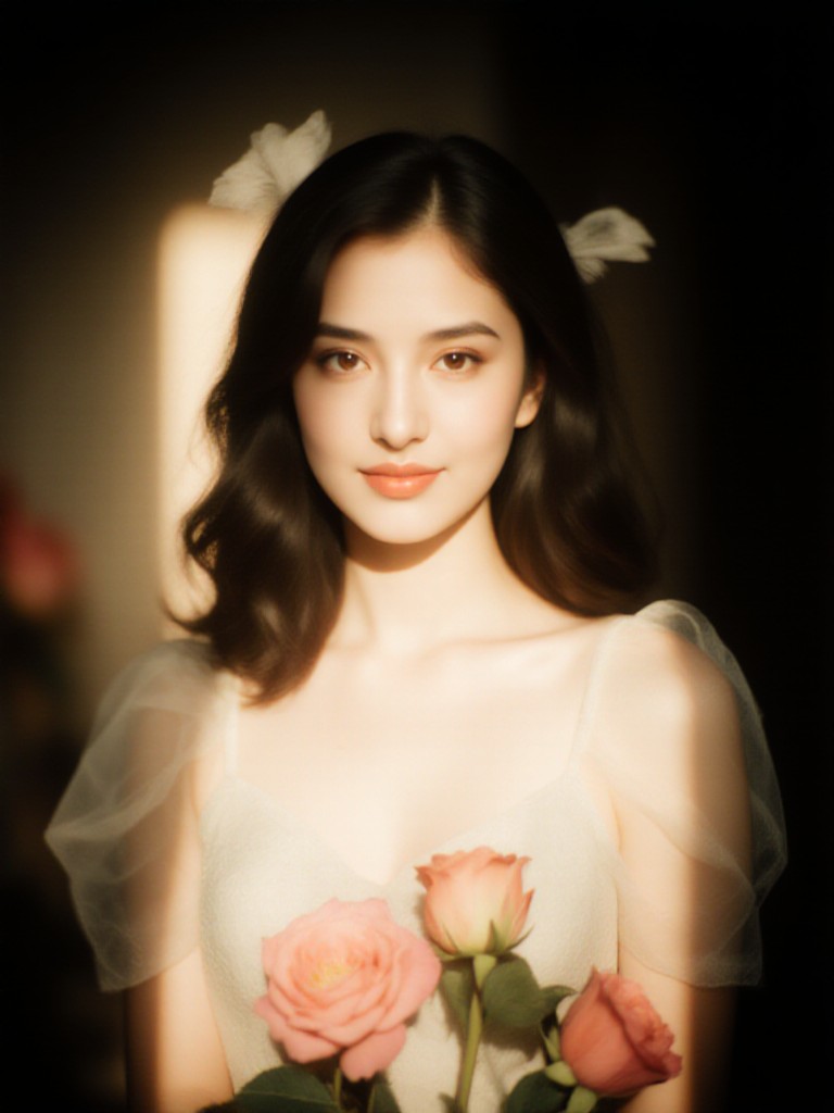 The Girl with Flowers image