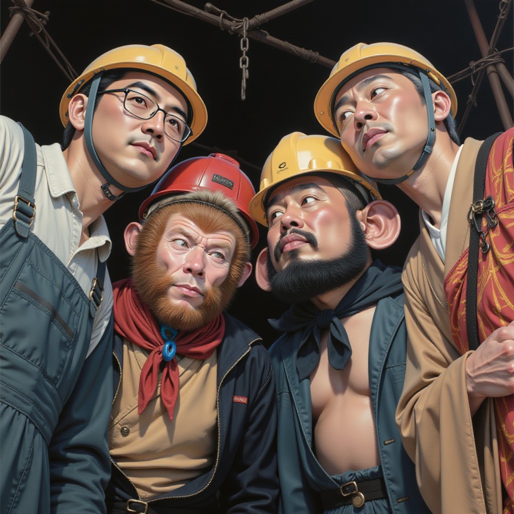 Four disciples of Tang Monk take a group photo image