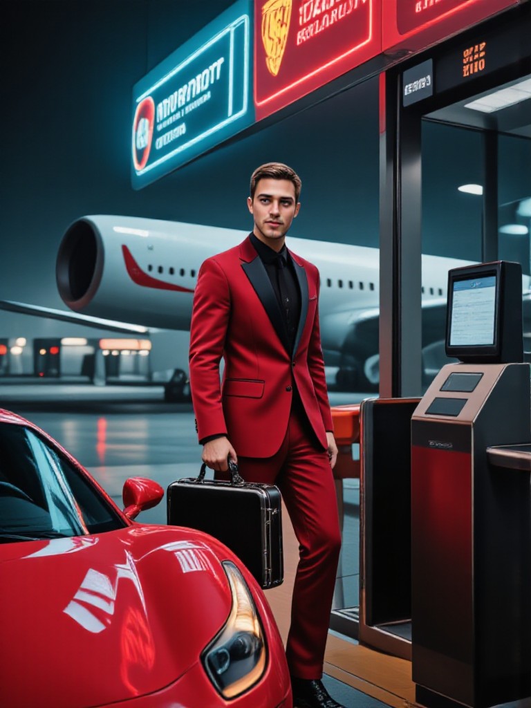 Luxury cars and handsome men image