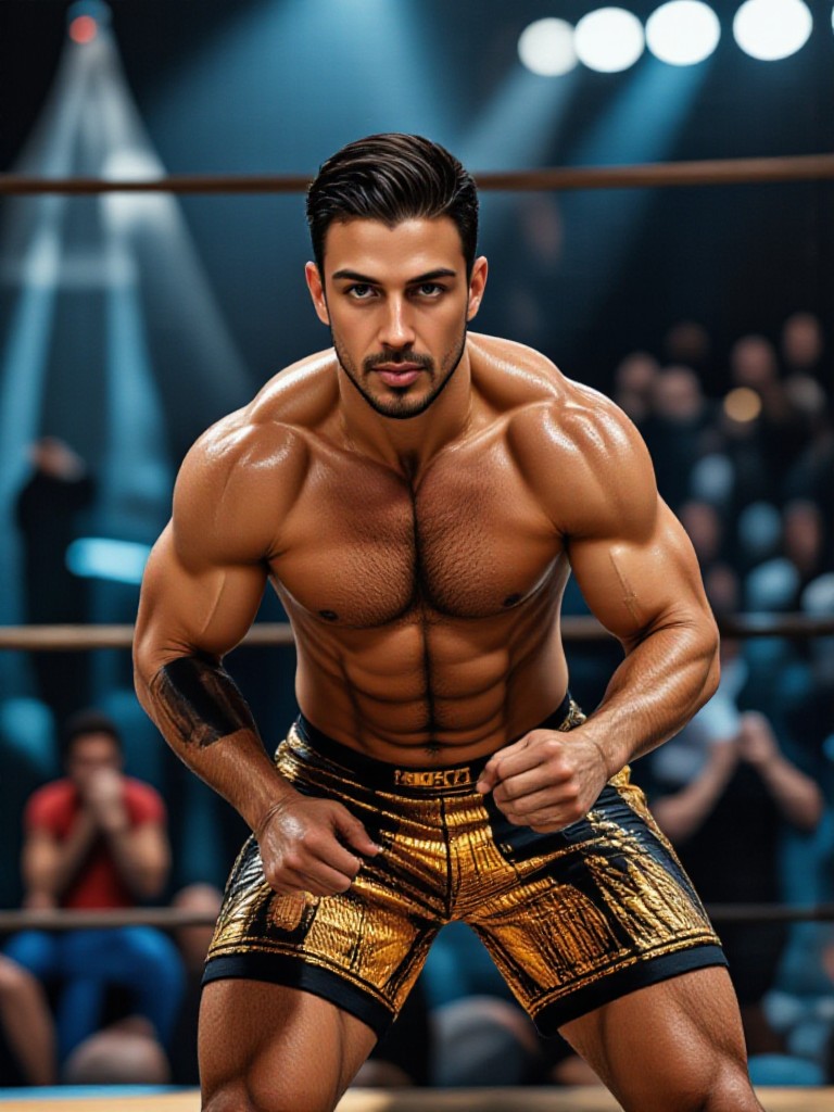 A macho man boxing image