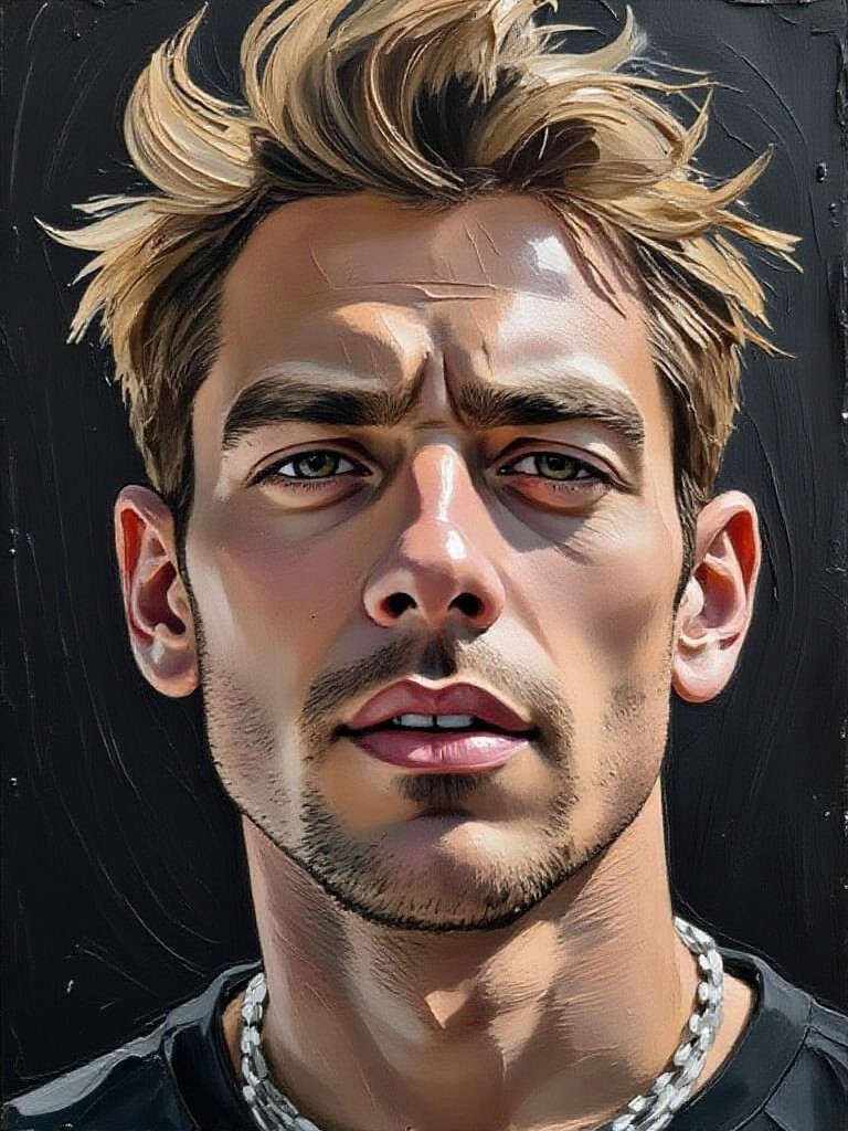 Thick Brushstroke Portrait Oil Painting image