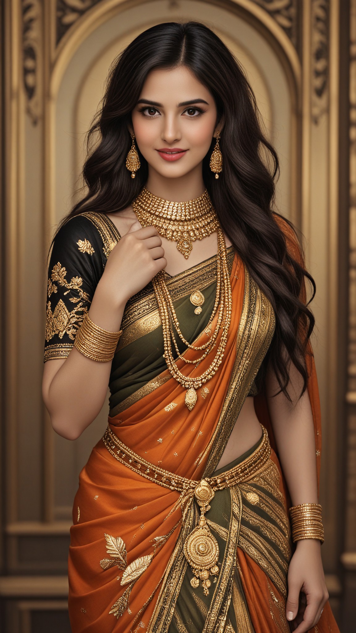 Golden saree image
