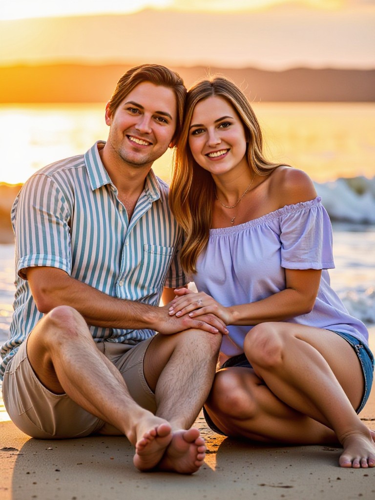 Couple at sea shore (remix) image