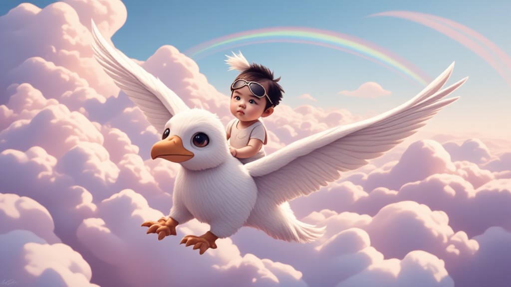 🦅🌈  Fly over the rainbow with the little griffin 🌟 image