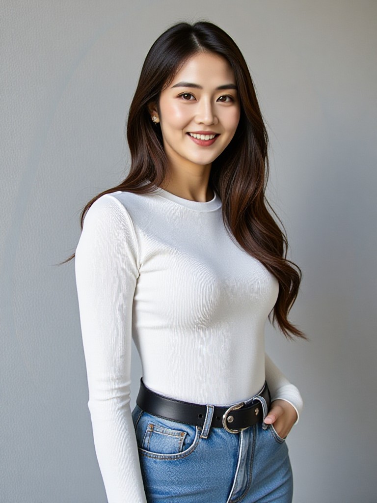 Portrait with white wall background image