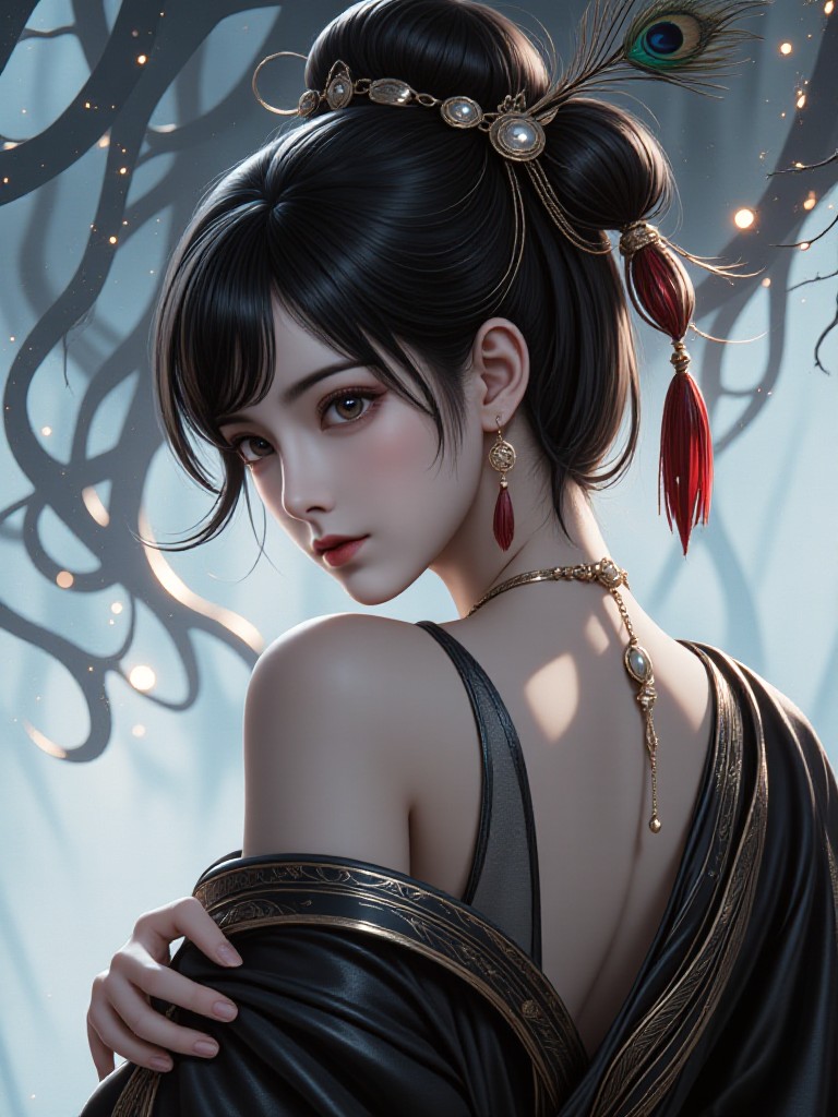 A1 Animated version - Shadow of the Flower Queen · Feather Color Secret Realm Oiran’s Shadow · Feathered Fantasy Realm image