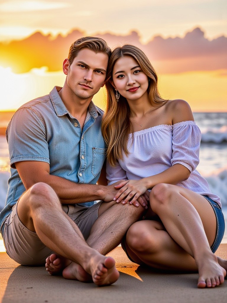 Couple Kissing at sea  image