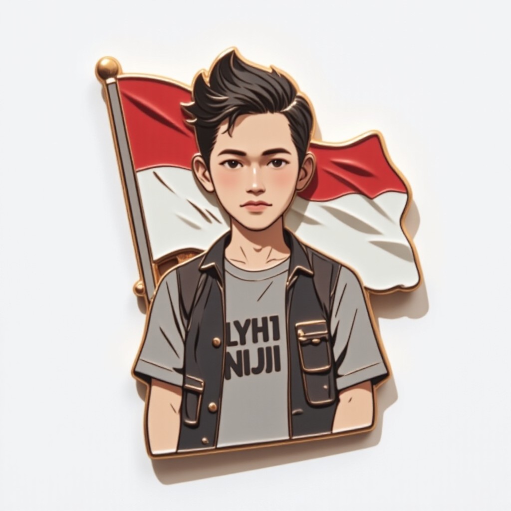 Indonesian Flag Badge(remix) image
