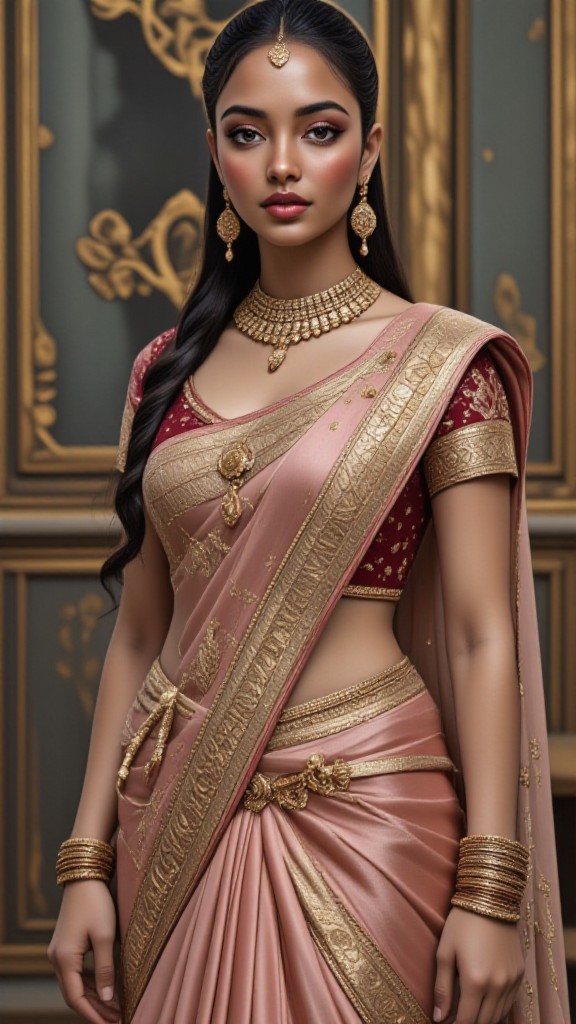 Pink saree 2 image