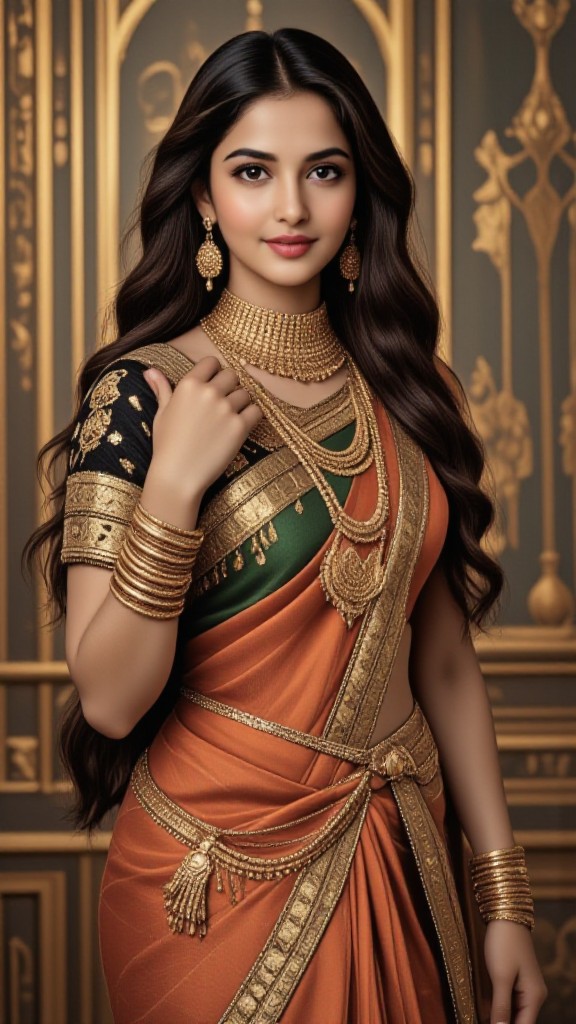 Golden saree-2 image