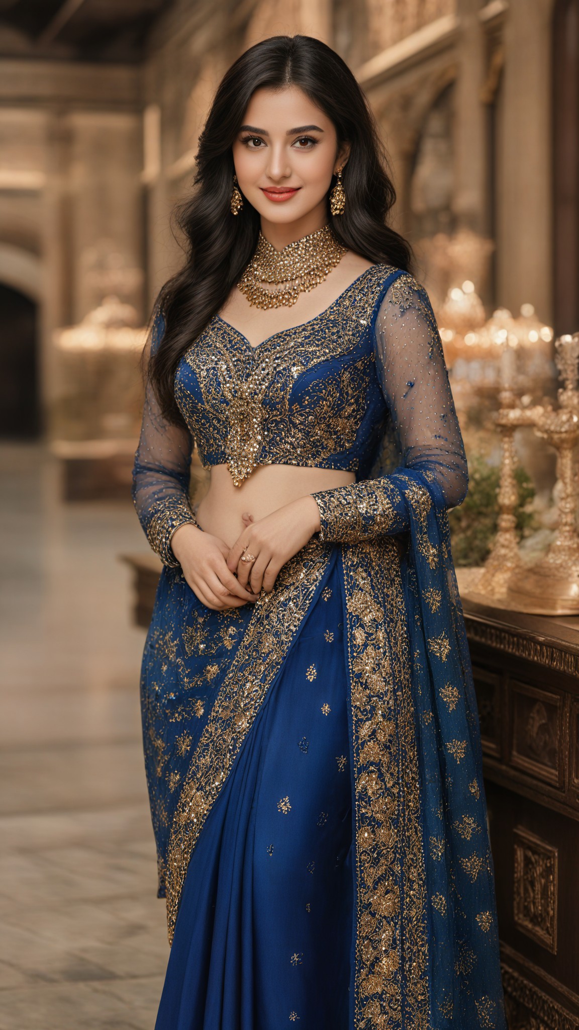 blue saree image