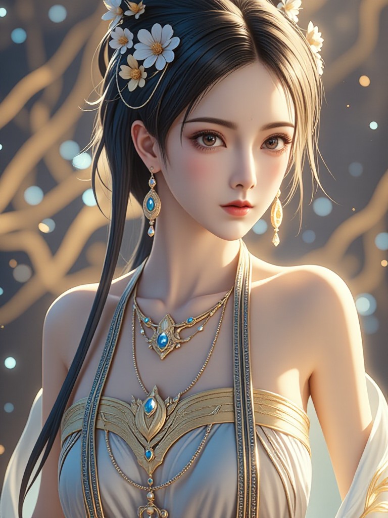 AI Multi story animated version of "Flower Shadow Flowing Light: Fairy of Ancient Style" image