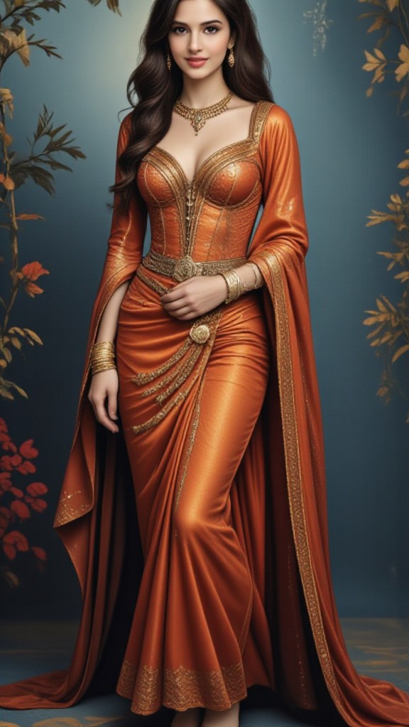orange saree image