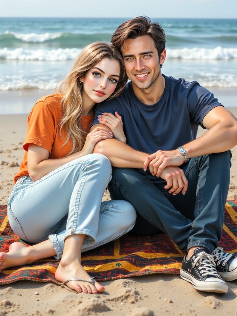 Valentine's Day Series 7- Qixi by the Sea/ Nestled on the beach on Chinese Valentine's Day image