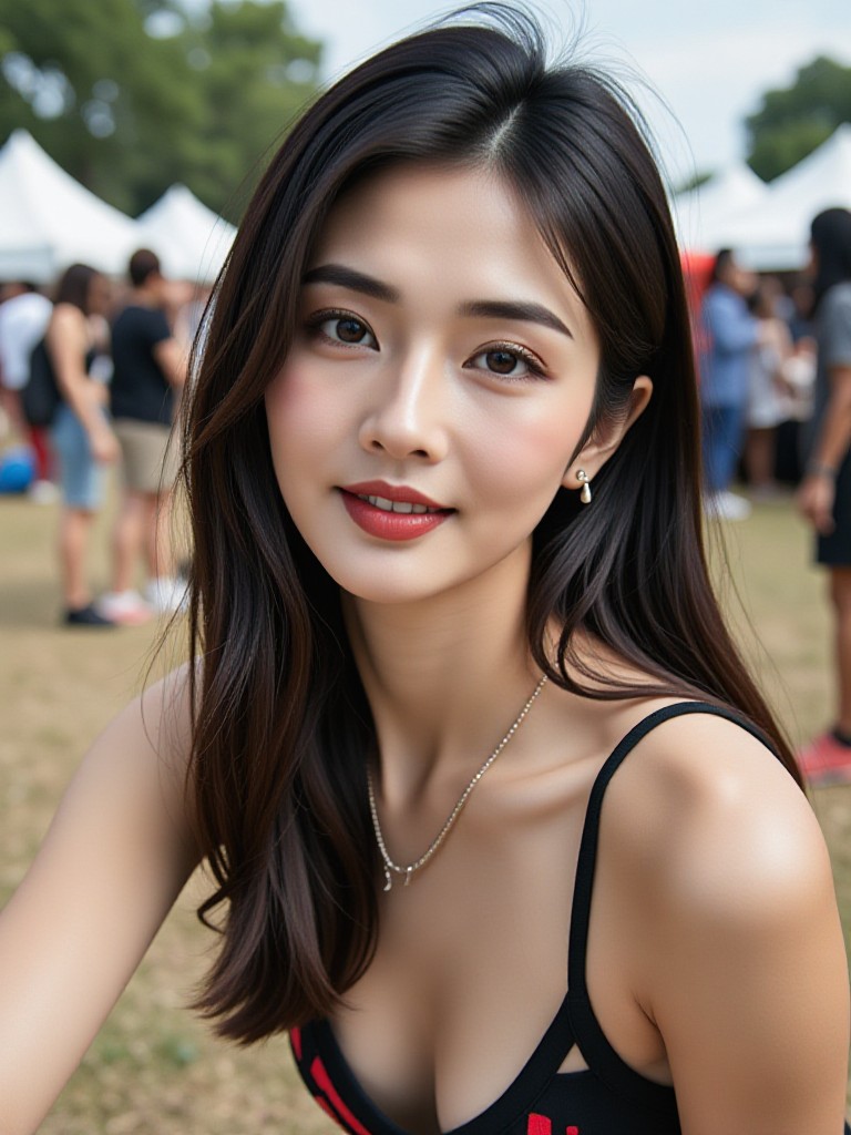 Low angle selfie image