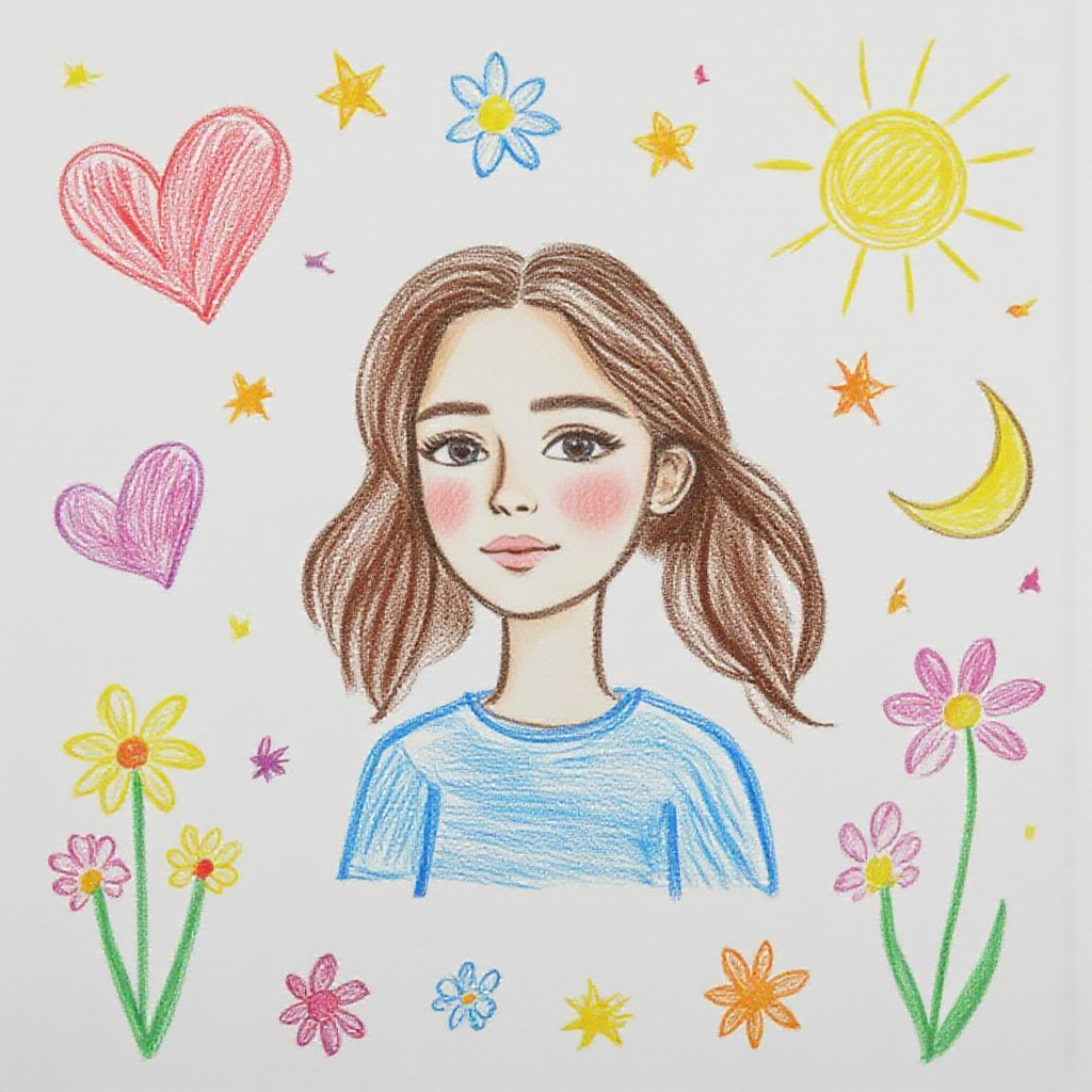 Children's Crayon Drawing image