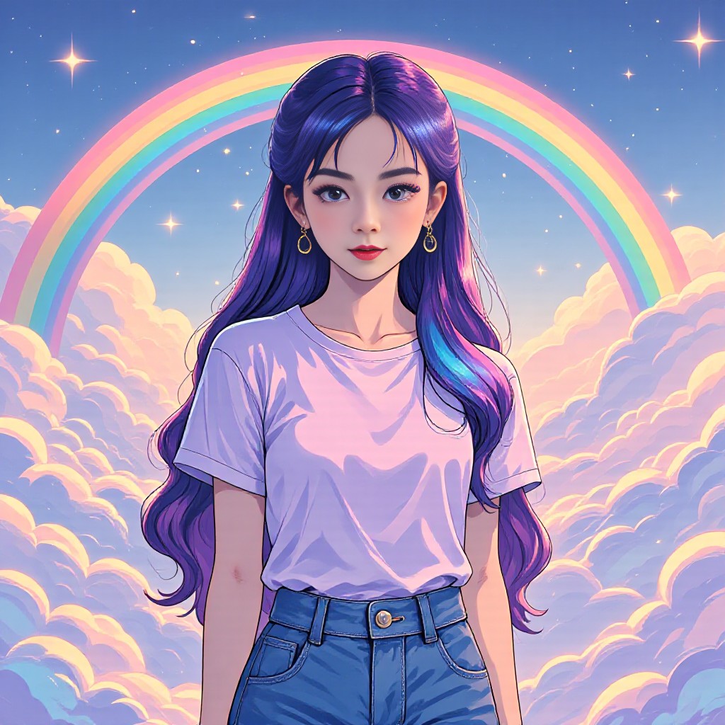 Dancing rainbow butterflies image