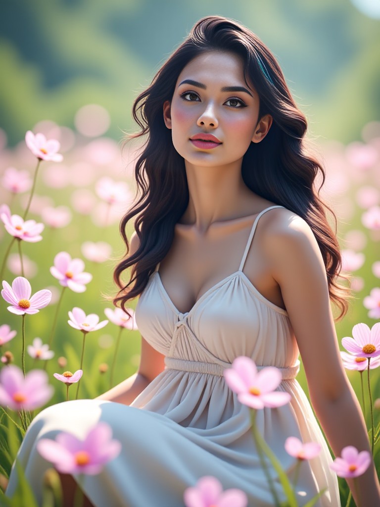 Sitting in a garden image