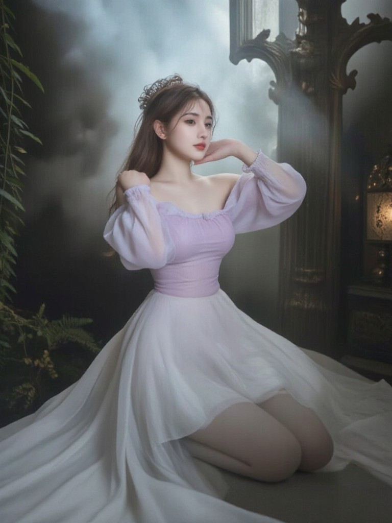 Smoke slowly rising around the beauty(remix) image