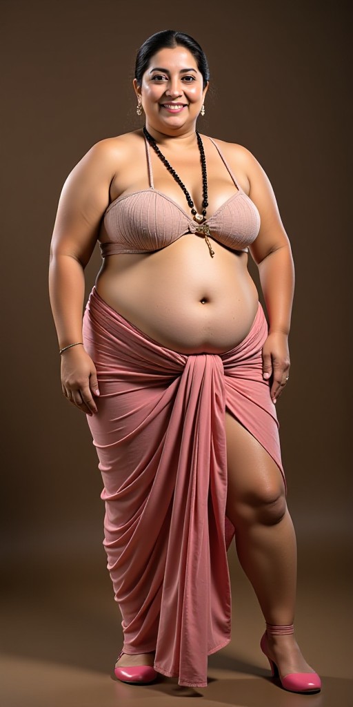 Wearing only pants without bra covering breast with hands(remix) image