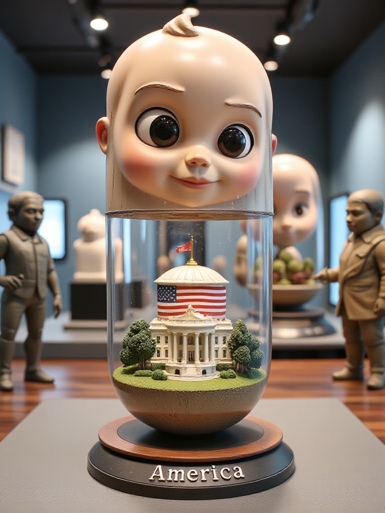 A 3D photo of me with the White House(remix) image