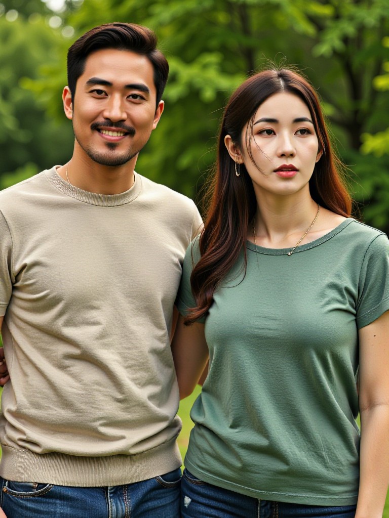 Couple in garden  image