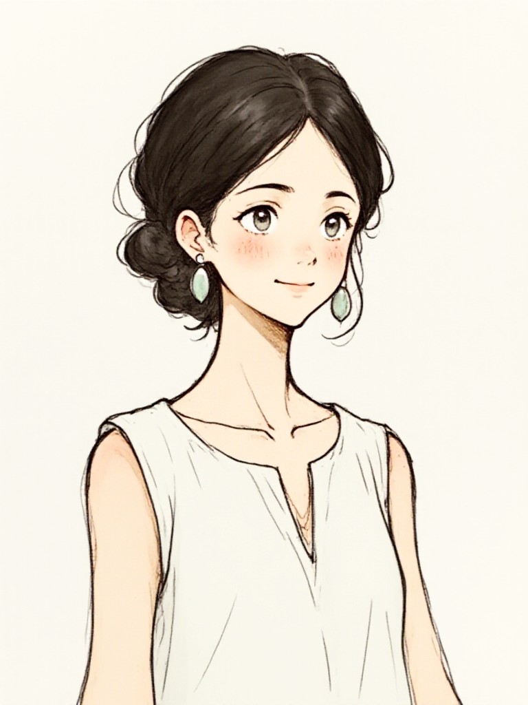 Colored pencil portrait image