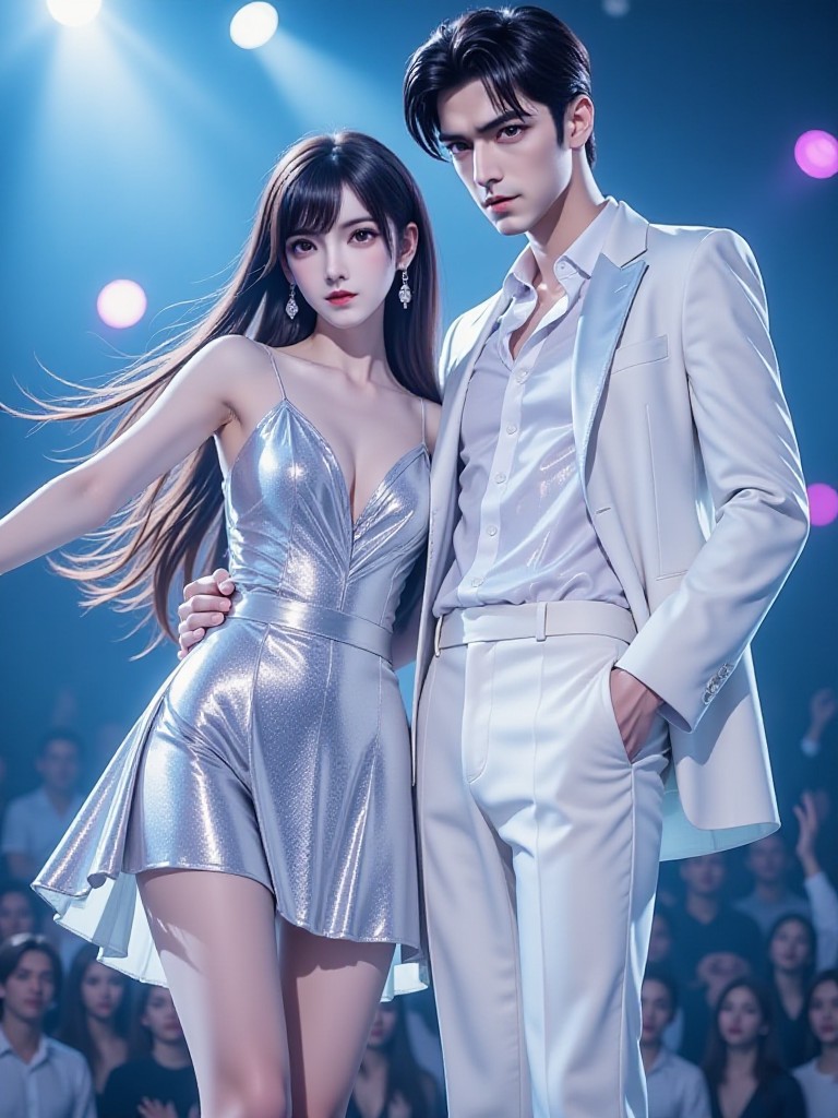 AI Animation with multiple emotions and actions ✨ Starry Double Stage: Galactic Night ✨ image