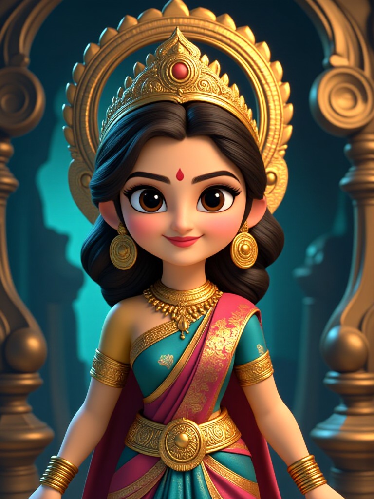 Cartoon Durga image