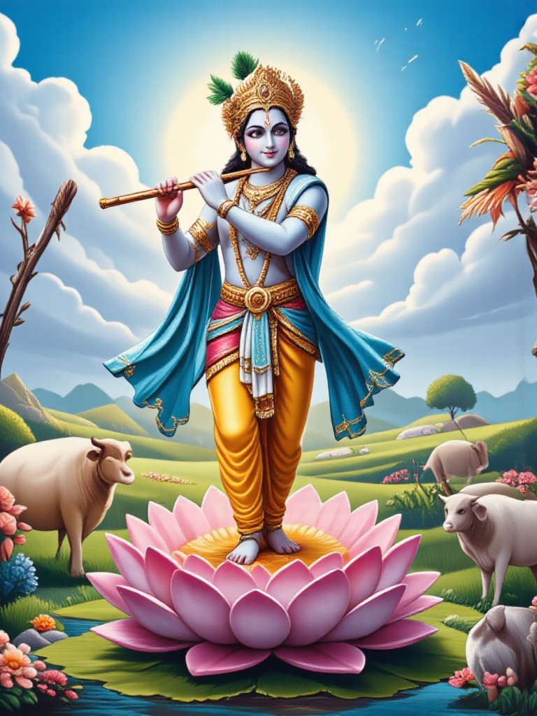 Beautiful woman as krishna (remix) image