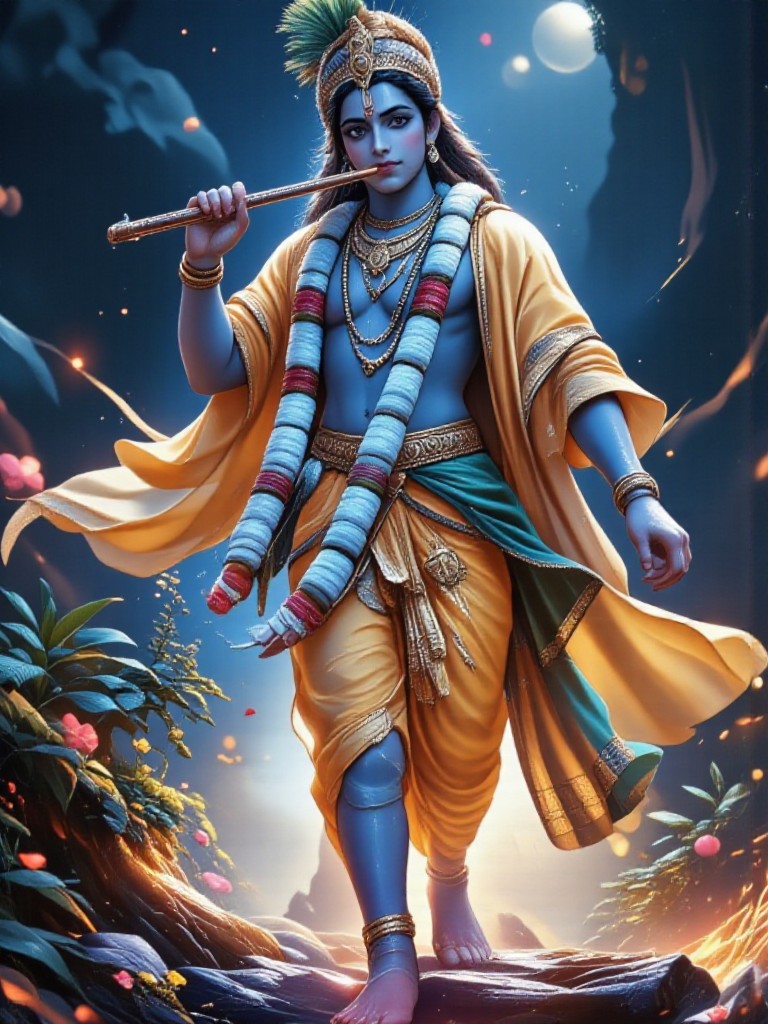 Beautiful woman as krishna (remix) image