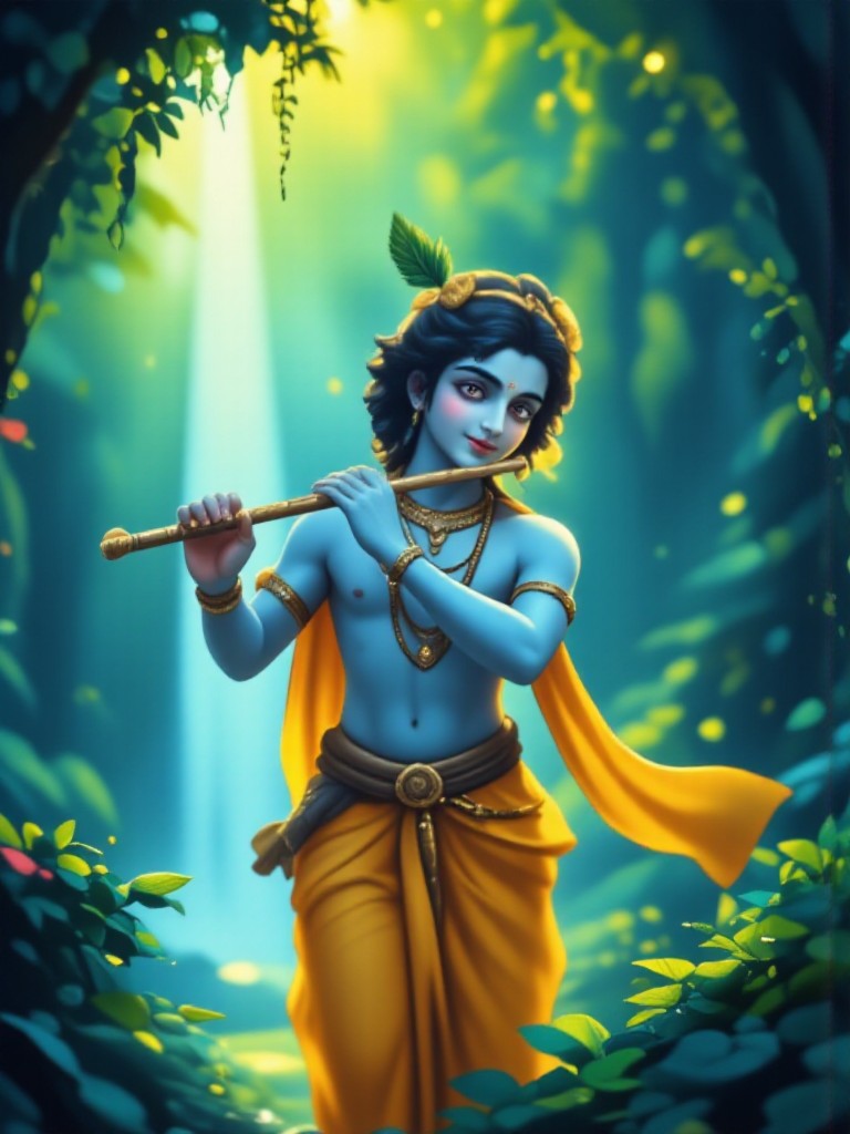 Beautiful woman as krishna (remix) image