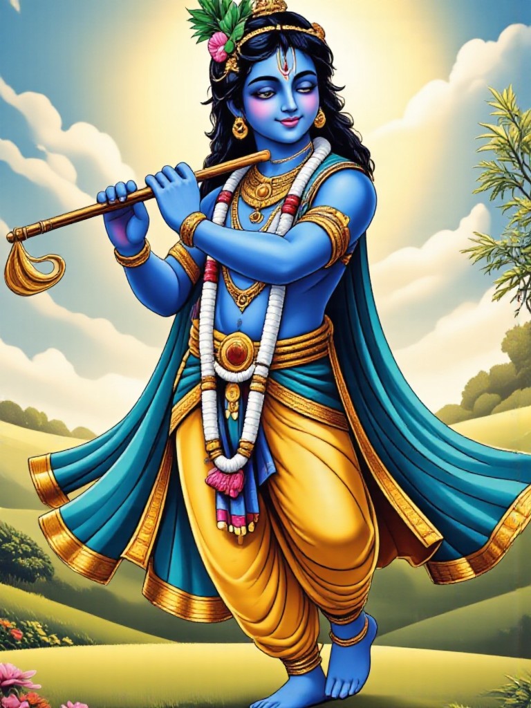 Beautiful woman as krishna (remix) image