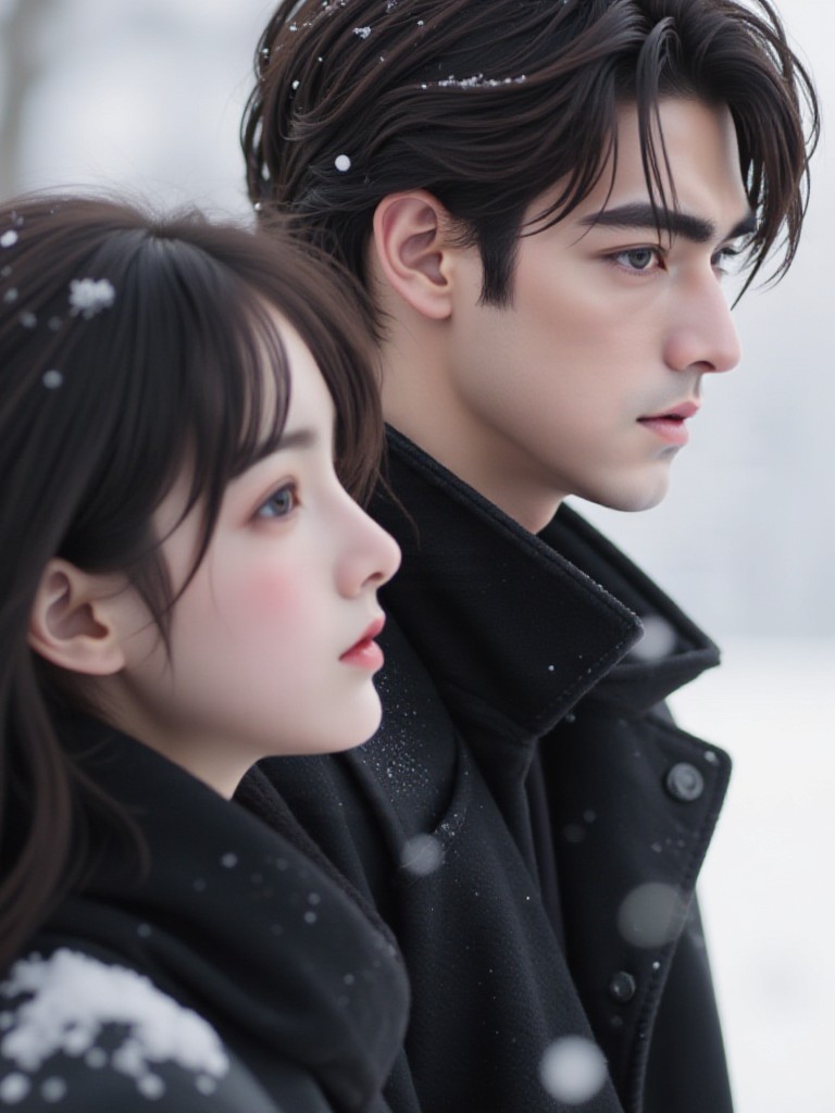 AI Anime Multi Scene Multi Action Version "Looking Across the Snow" Snowbound Gaze」 image