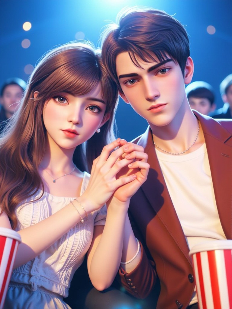 Couple watching movies with pop corn❤️video(remix) image