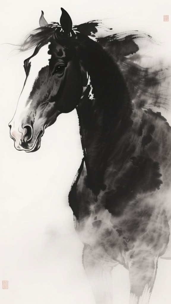 Ink wash painting image