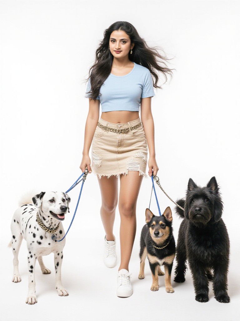 Sexy girl with dogs(remix) image