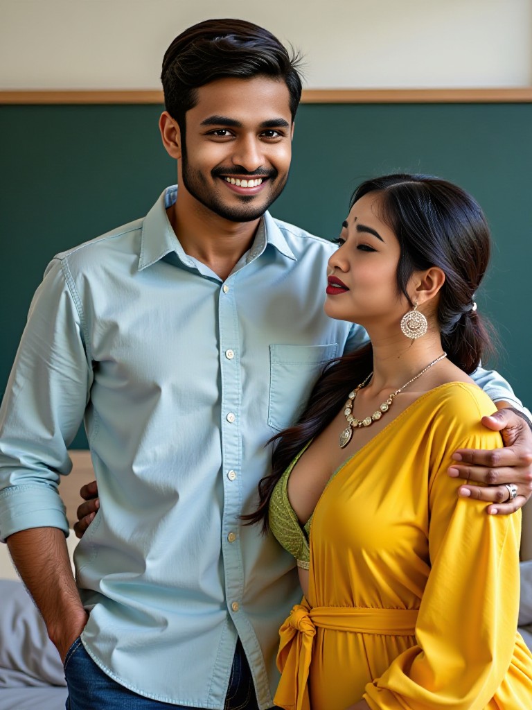 Couple kiss in school  image