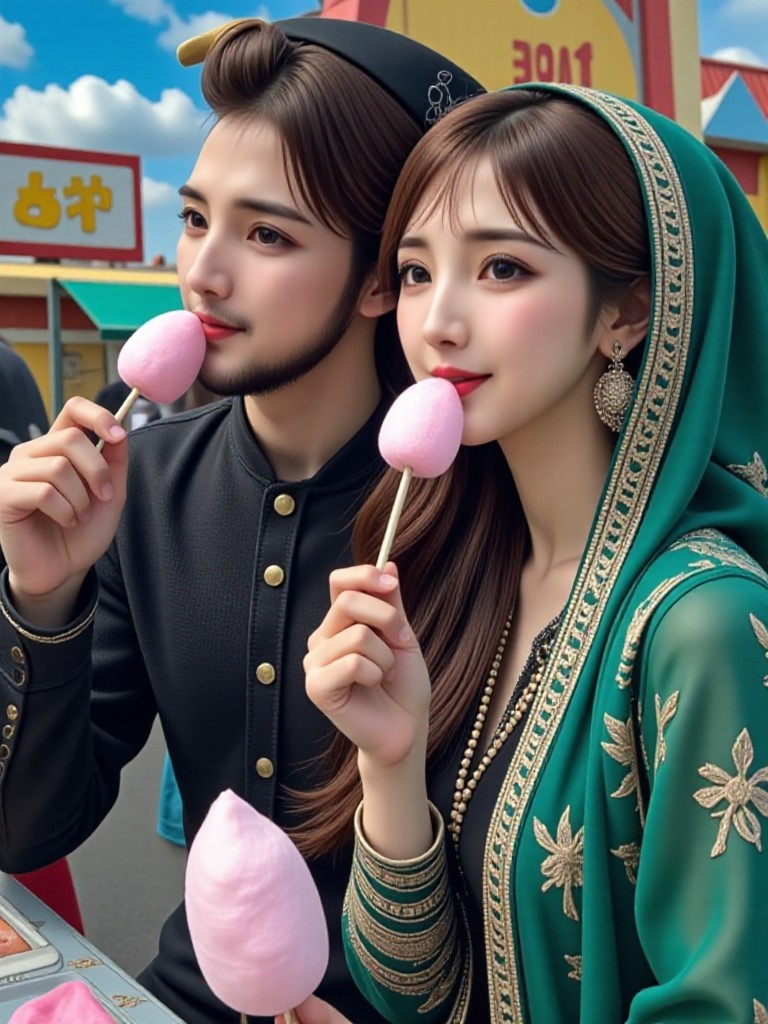 Couple eating cotton candy 🍭 ❤️{Video}(remix) image