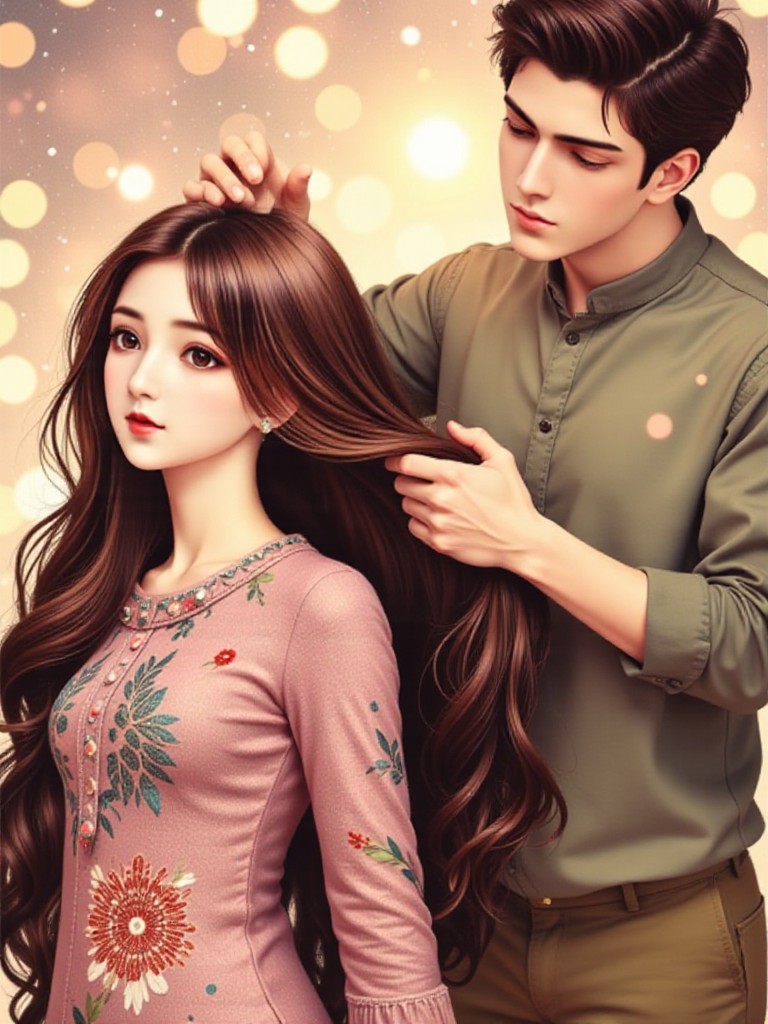 A young touching young girl hair❤️🥰video(remix) image