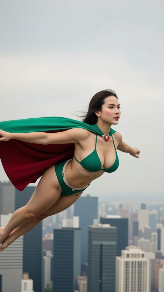 Sexy super girl flying  image