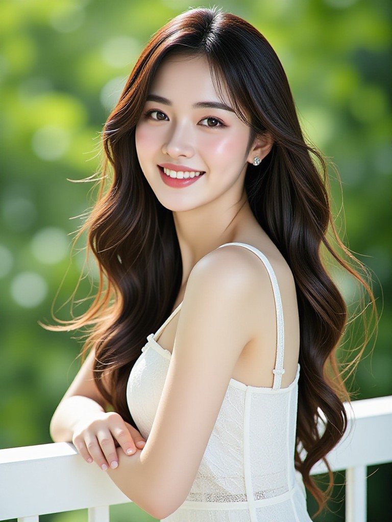 The freshness in front of the white railing image