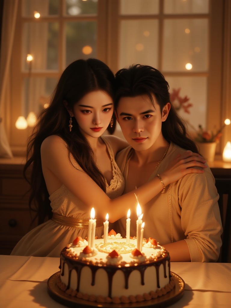 🎂  A romantic moment intertwined with love and candlelight!   💛✨ (remix) image