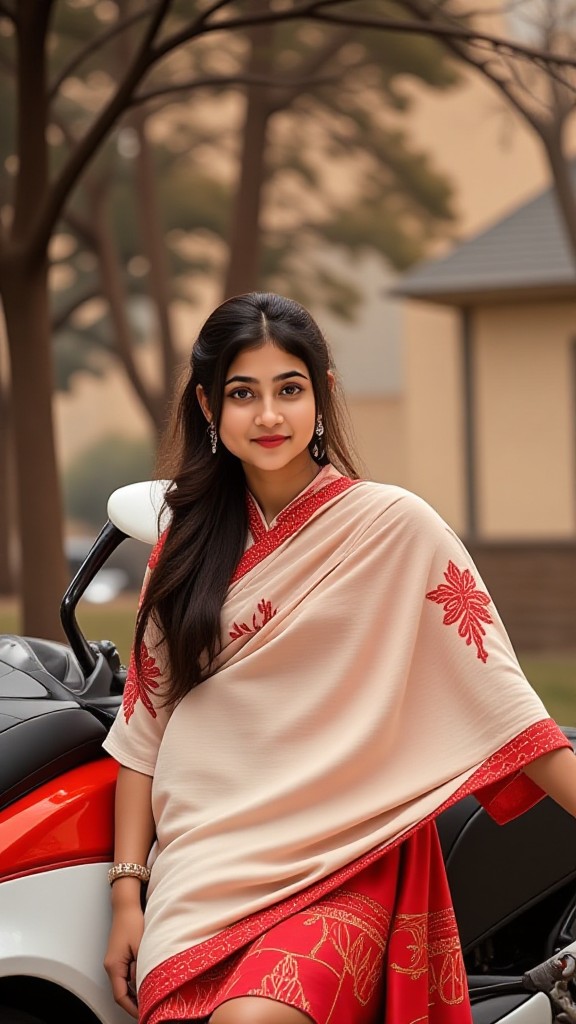 Cute GF in saree image