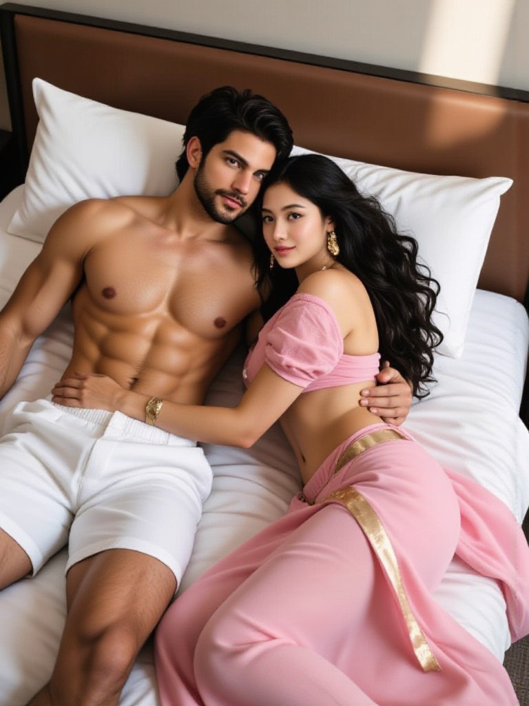 Kissing on the bed image