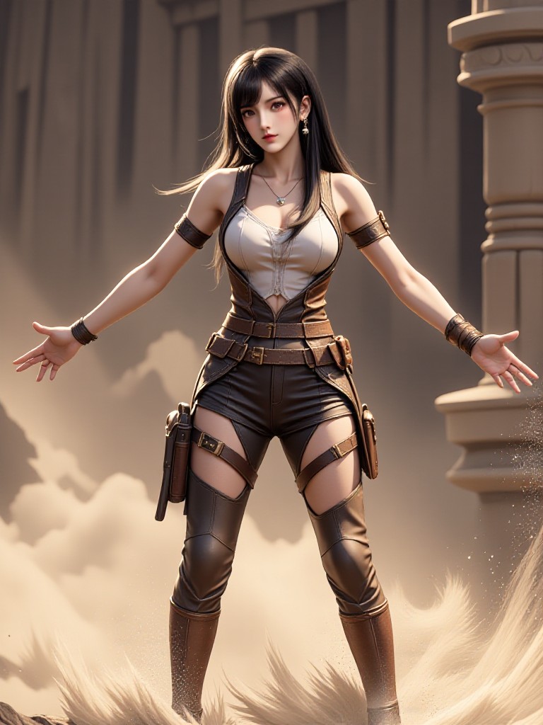 AI Animated version - Tomb Raider Lara unleashes the power of a war god image