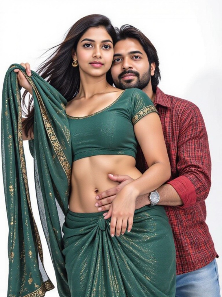 Romantic Belly Hug and Kiss Hot image