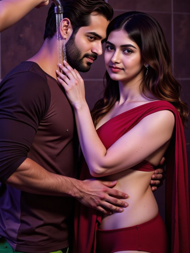 Hug and Kiss in shower  image